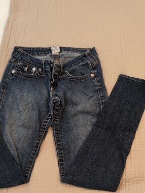 True Religion Women's Skinny Jeans in Dark Blue Wash